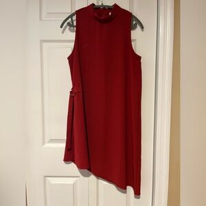Asymmetrical Sleeveless Red Minidress Size Large